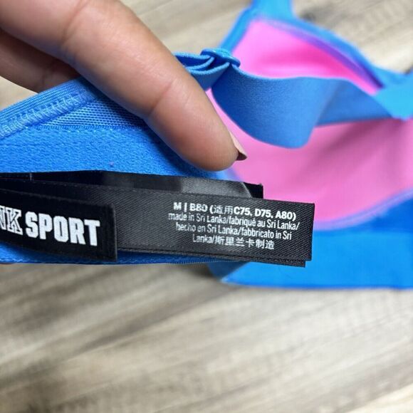 Victorias Secret Pink Active Ultimate Lightly Lined Sports Bra Blue Size MEDIUM - Picture 6 of 7